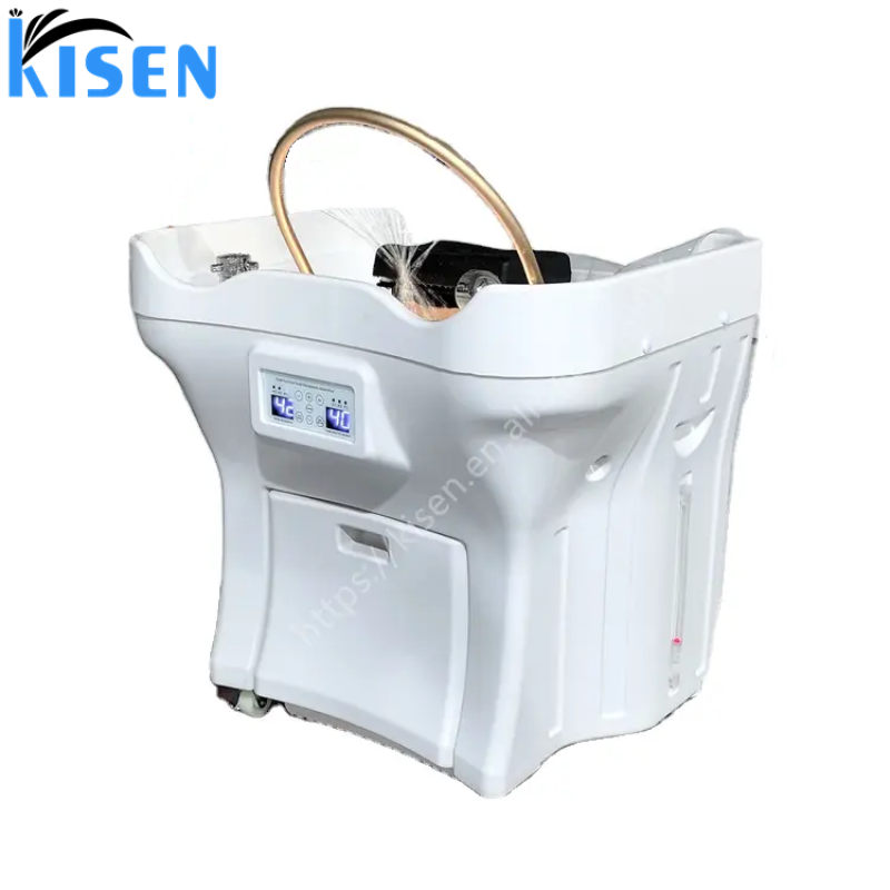 Kisen Portable Head Spa Equipment 2 Water Tanks Thermostatic Water Circulation Shampoo Basin for Bathroom Hotel Laundry