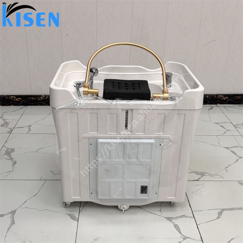 Kisen High Quality Salon Furniture Pipeless Shampoo Basin Japan Head Spa Equipment Portable Shampoo Sink with Two Tanks
