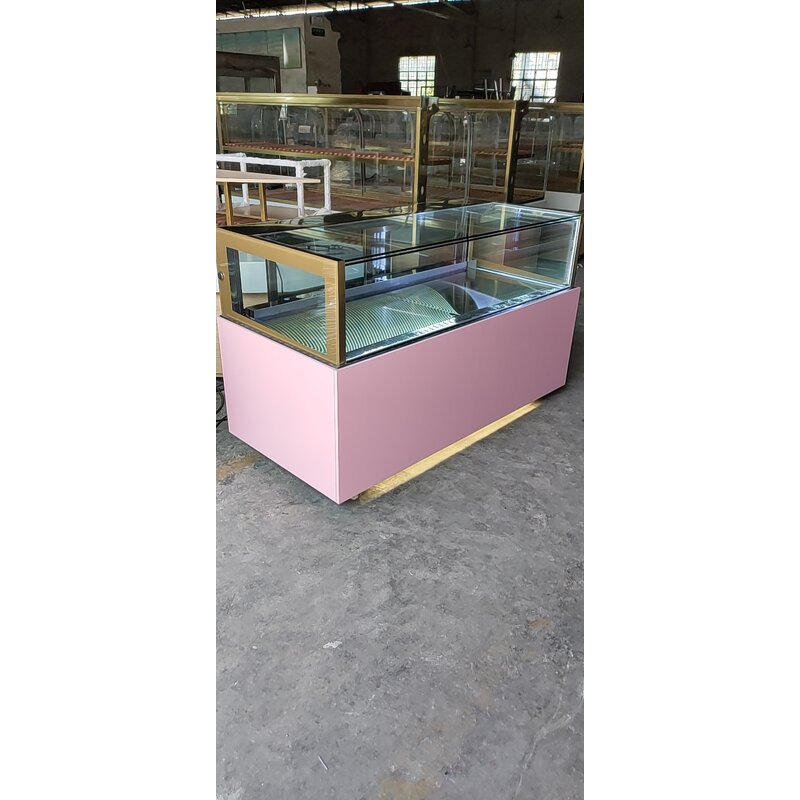 Double Layer Cake Display Supplier - Tempering Glass with Chiller