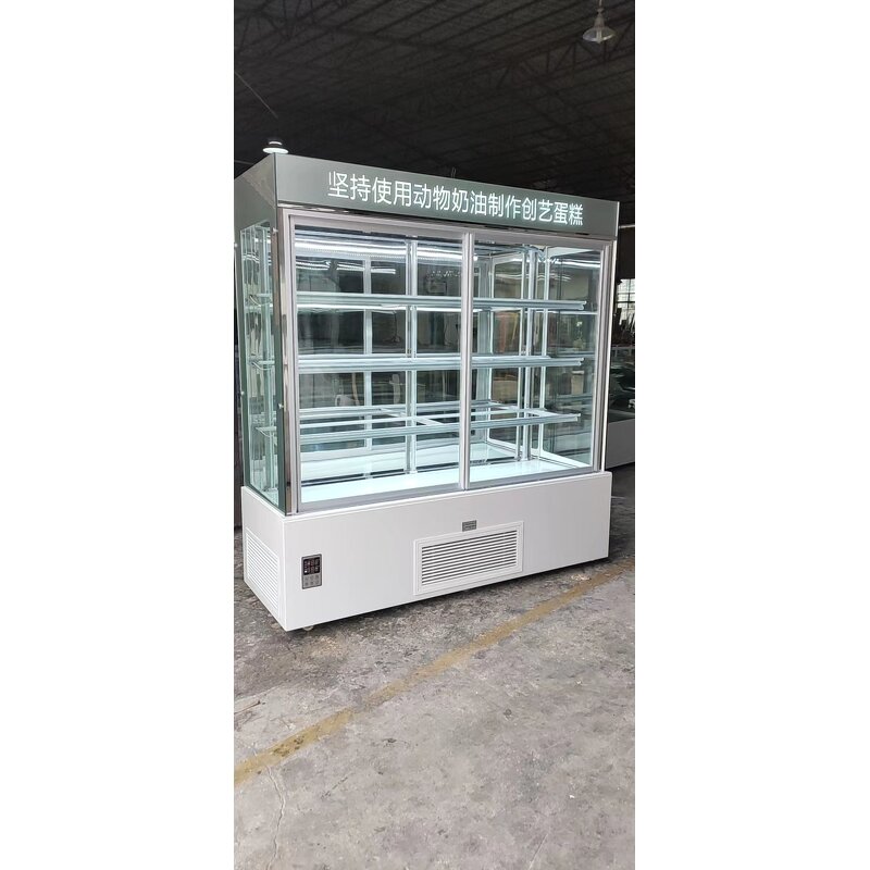 Double Layer Cake Display Supplier - Tempering Glass with Chiller