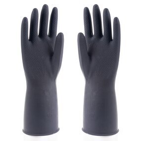 Latex Gloves Manufacturer - Heavy Duty Black Elbow High Industrial Gloves