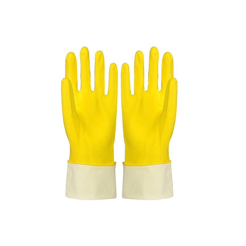 Rubber Glove Manufacturer - Yellow Cotton with Rubber Kitchen Protection