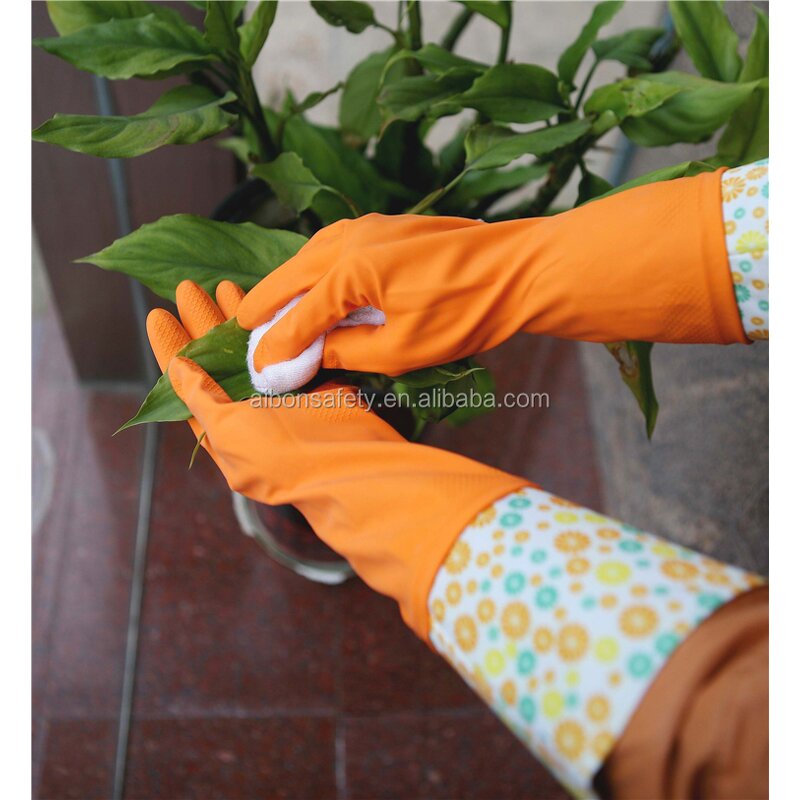 Household Rubber Gloves Manufacturer - Long Cuff Washing Dishes Custom Latex