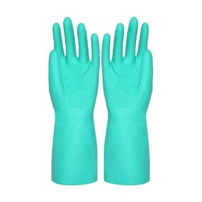 Nitrile Gloves Manufacturer - Green Chemical Resistant Safety Work Gloves