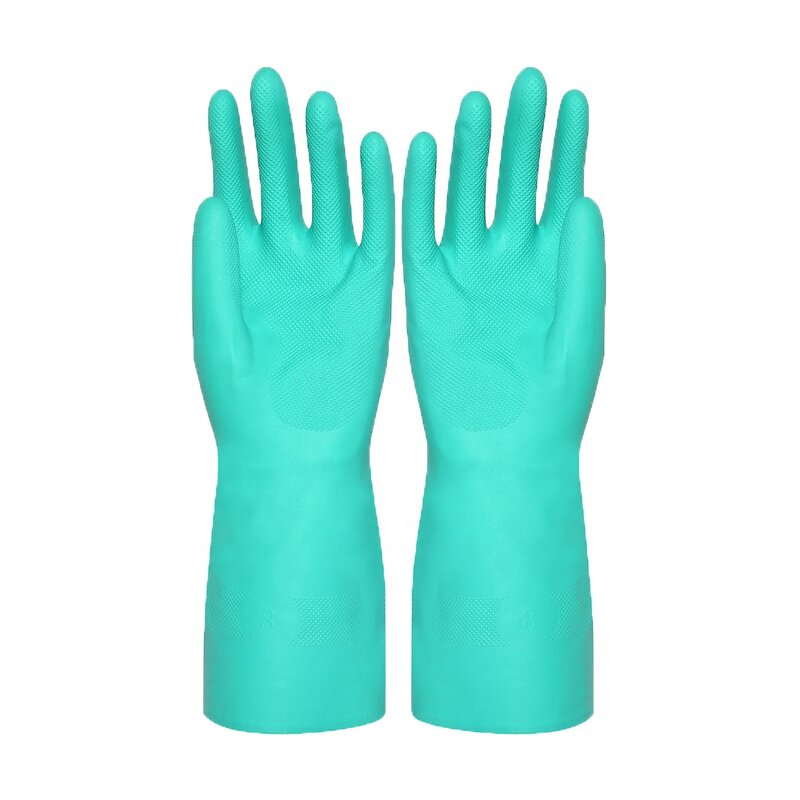 Nitrile Gloves Manufacturer - Green Chemical Resistant Safety Work Gloves