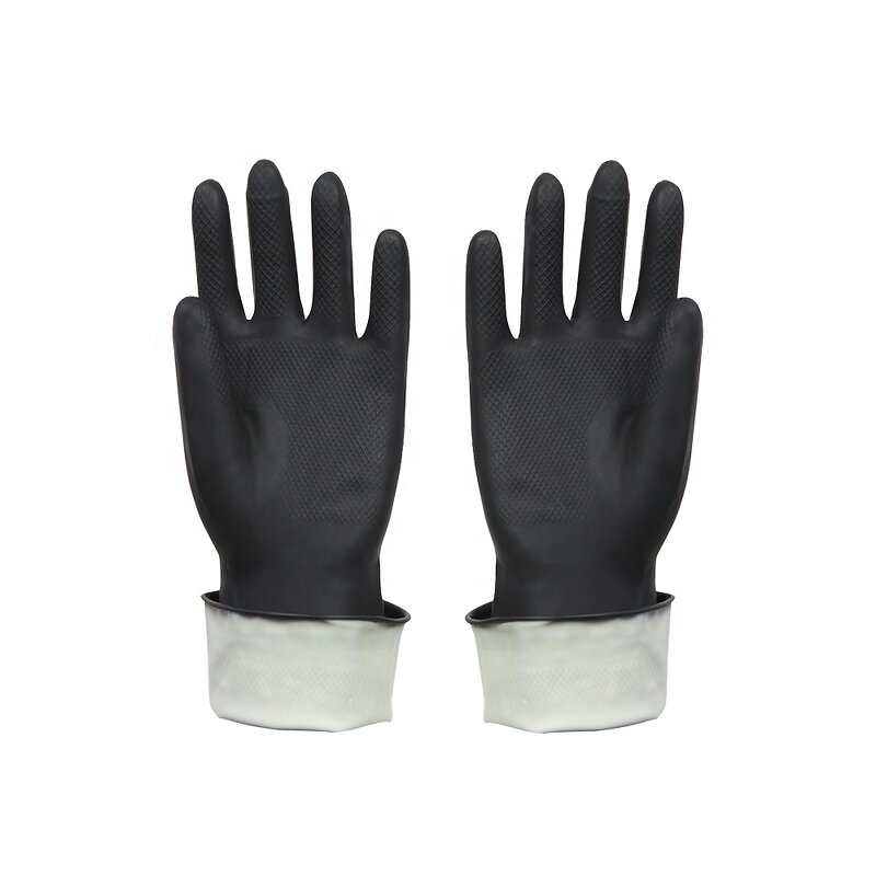 Industrial Rubber Gloves Manufacturer - Black Chemical Resistant Protective