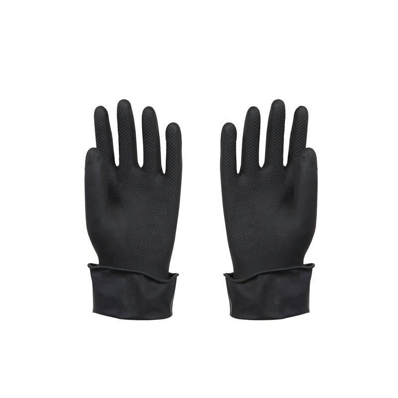 Industrial Rubber Gloves Manufacturer - Black Chemical Resistant Protective