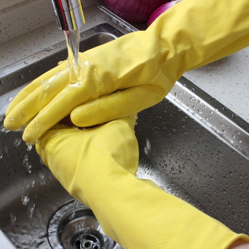 Kitchen Rubber Gloves Manufacturer - Silver Lined Dishwashing Cleaning Gloves