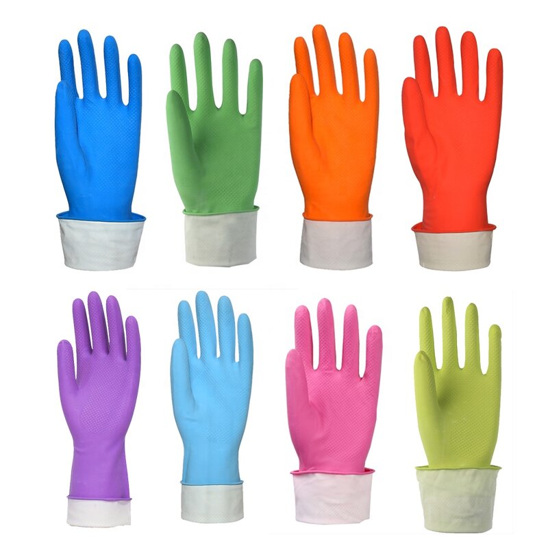 Latex Household Gloves Manufacturer - Spray Flockline Cleaning Gloves Supplier