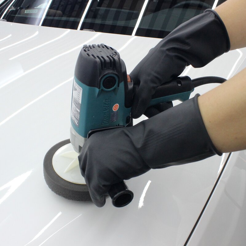 Work Gloves Manufacturer - Black Heavy Duty Customized Latex Grip