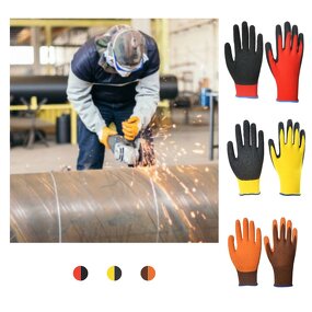 Work Gloves Manufacturer - Polyester Palm Cotton Latex Coating Construction