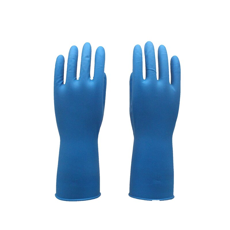 Kitchen Cleaning Gloves Manufacturer - Blue Reusable Rubber Custom Made