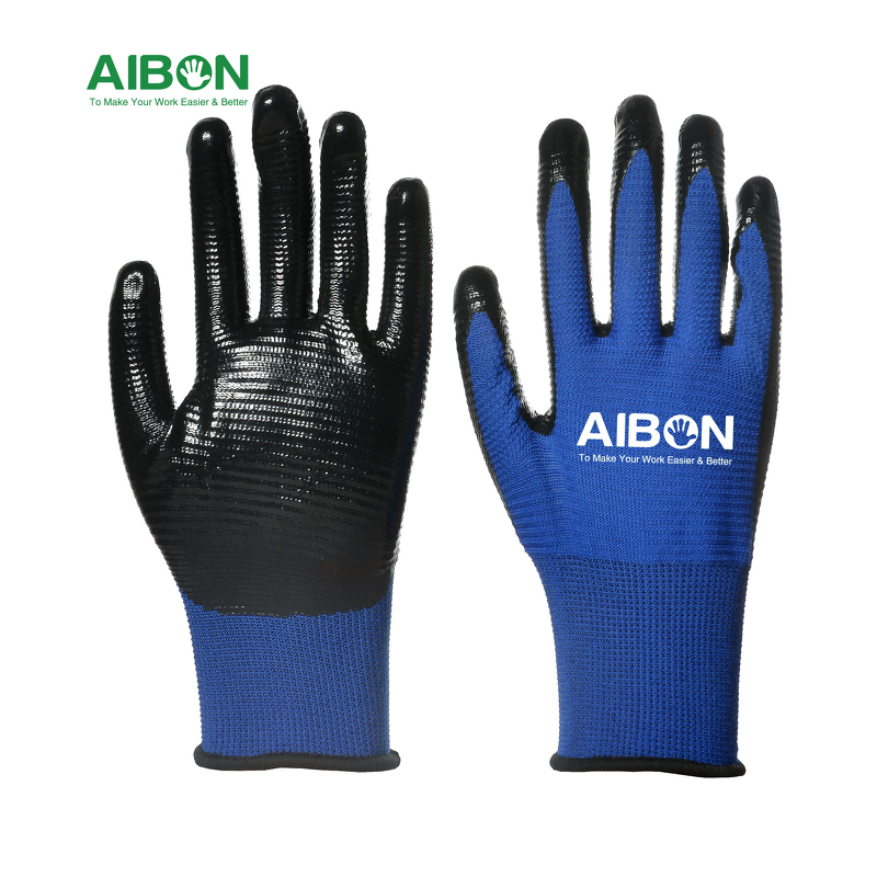 Safety Gloves Manufacturer - Customized Nitrile Work Polyester Liner Gloves