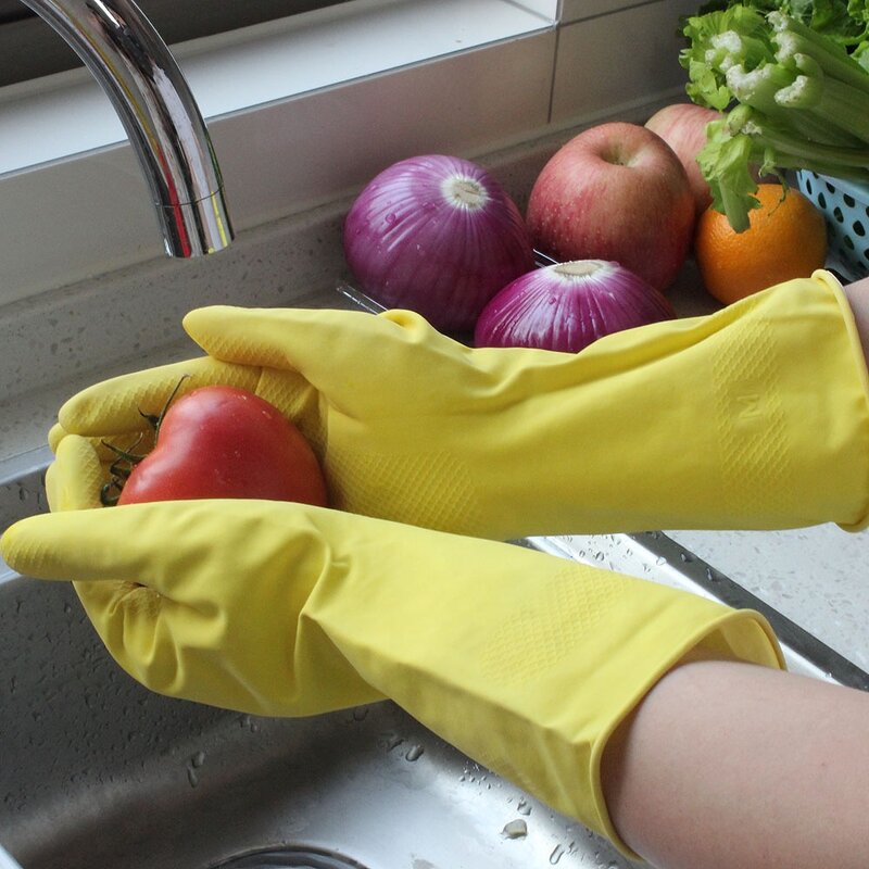 Kitchen Rubber Gloves Manufacturer - Silver Lined Dishwashing Cleaning Gloves