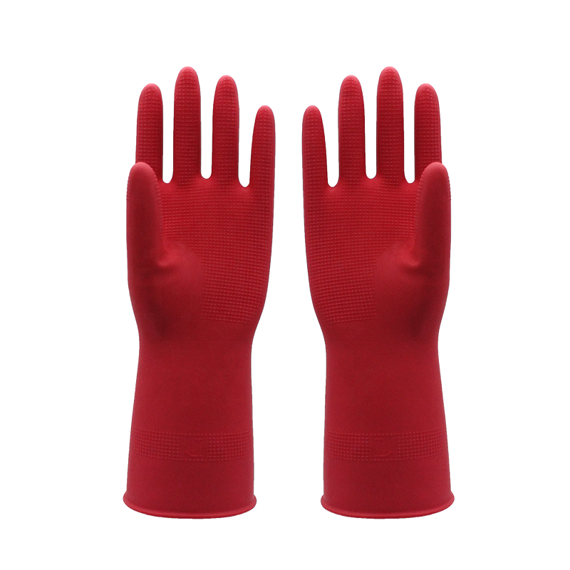 Kitchen Gloves Manufacturer - Red Latex Rubber Dish Wash Hand Gloves