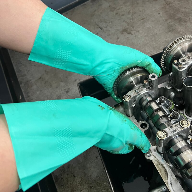 Nitrile Safety Gloves Manufacturer - Diamond Texture Reusable Work Gloves