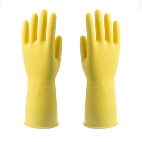 Rubber Glove Manufacturer - Yellow Cotton with Rubber Kitchen Protection