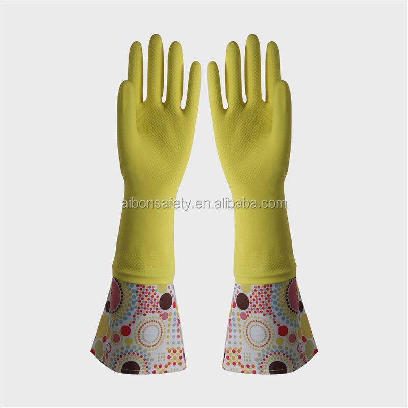 Household Rubber Gloves Manufacturer - Long Cuff Washing Dishes Custom Latex