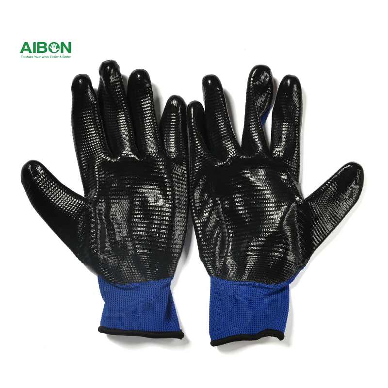 Safety Gloves Manufacturer - Customized Nitrile Work Polyester Liner Gloves