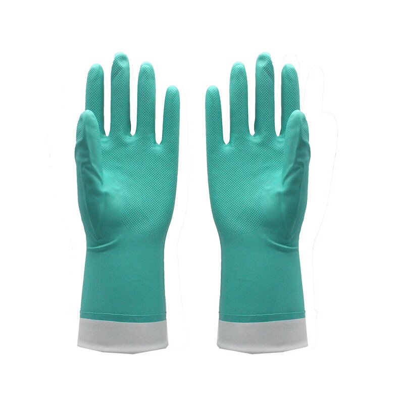 Nitrile Work Gloves Manufacturer - Green Flocklined Winter Protective Gloves
