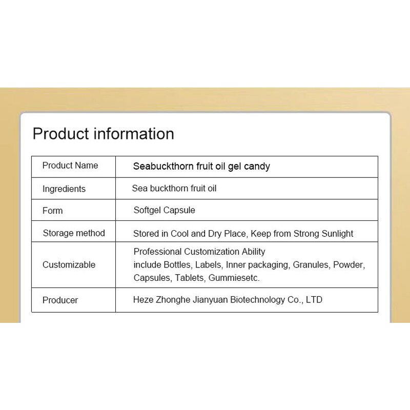 Sea Buckthorn Oil Softgels Supplier - Cold Pressed Mood Support