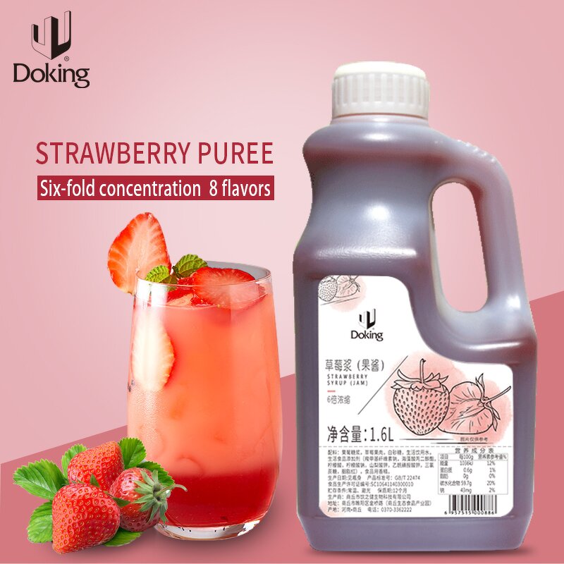Strawberry Syrup Supplier - 1.6L 6 Times Concentrate for Milk Tea