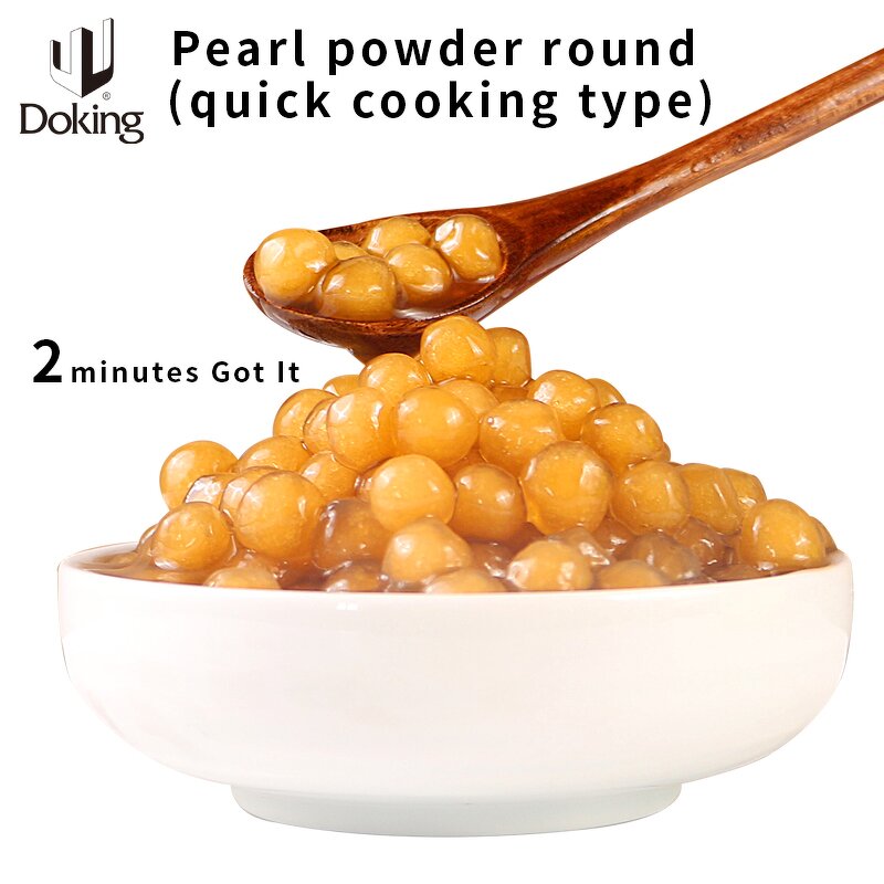 Tapioca Pearls Supplier - Quick Cooking Gold Pearl Powder Round