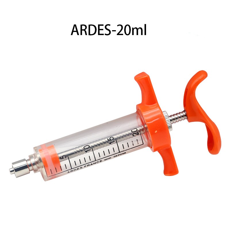 Animal Use Plastic Steel Veterinary Syringe Animal Injector 10ml 20ml for Cattle Sheep Pig Poultry