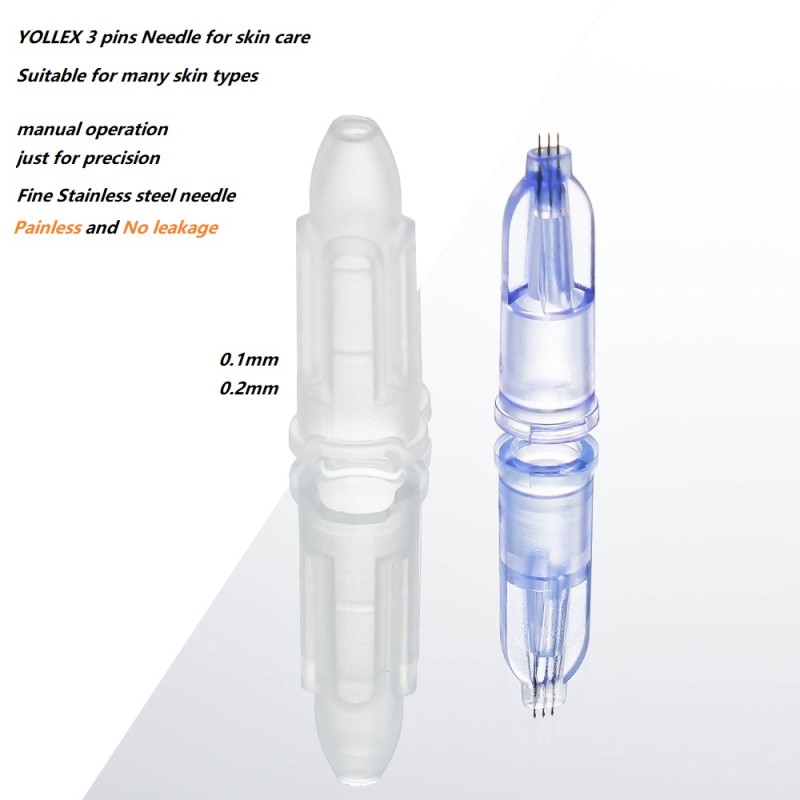 1.20 mm 34G Agujas Nanosoft New 3 Pin Meso Nano Needles 1.50mm Agujas Nano Soft Microneedles Microagujas Nanosoft