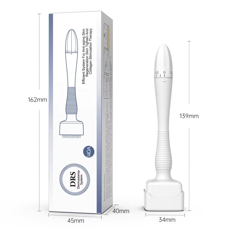 Adjustment Needle Length Microneedling Derma Roller Stamp for Face and Body Hair Growth in Home Use 140A Derma Stamp