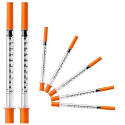 Medical Grade Insulin Syringe 1ml  30G 31G Sterile Disposable for Painless Injection & Orange Tip Recognition