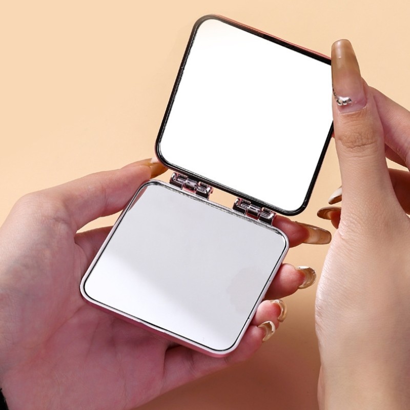 Mini Folding Mirror Plastic Multi Color Compact Travel Handheld Pocket Makeup Mirror