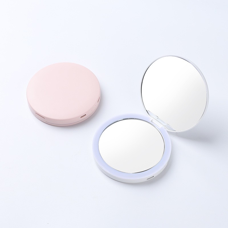 Mini Folding Mirror Plastic Multi Color Compact Travel Handheld Pocket Makeup Mirror