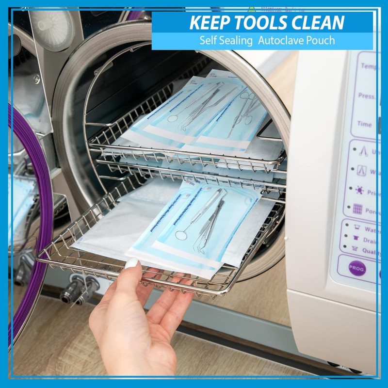 Cheap Self Sterile Pouches for Dental Office, Autoclave Sterilizer Bag for Dentist Tools for Cleaning Tools