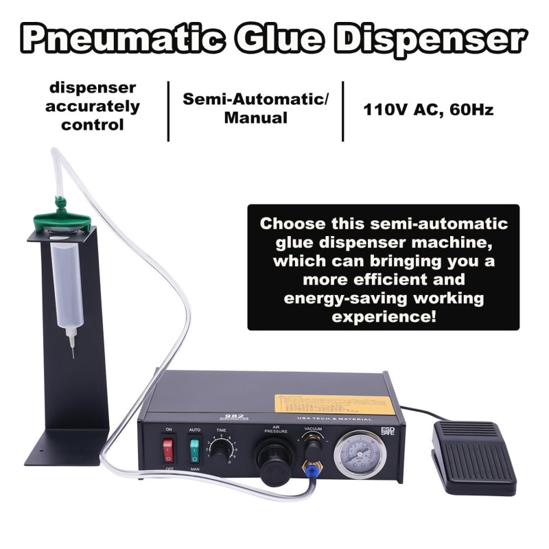 982 Auto Glue Dispenser AC 110v Automatic Solder Paste Liquid Adhesive Controller Dropper Machine Fluid Dispenser