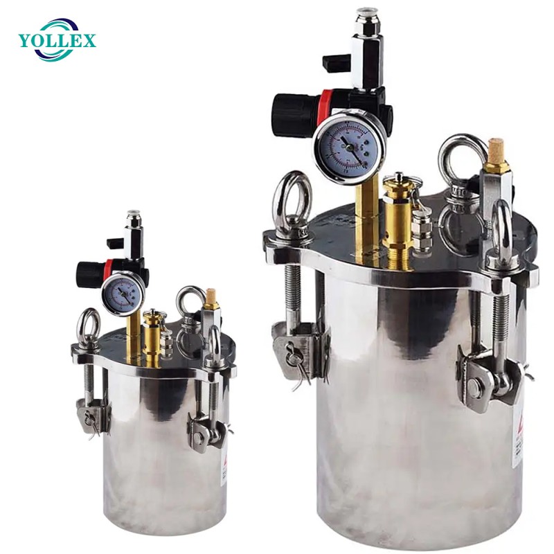 Easy-to-Operate Stainless Steel Pressure Dispenser Bucket with Liquid Level Display Funnel Convenient Pressure Vessels Barrel