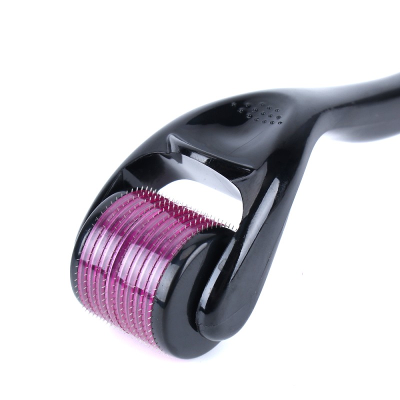 Facial Care 540 Purple Micro Needle Derma Roller Wholesale Black Handle Facial Beauty Instrument Portable Manual Roller