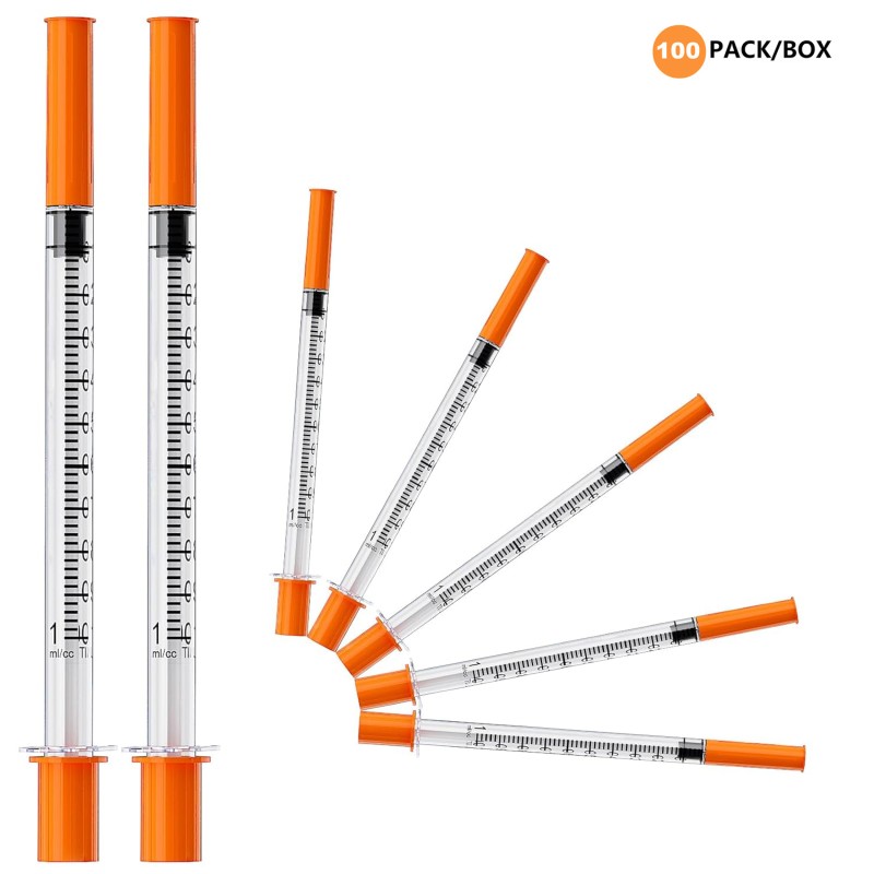 Sterile Safety Insulin Syringe 1ml 30G 31G 13mm Medical Disposable 1ML Insulin Syringe With Orange Cap Insulin Syringe