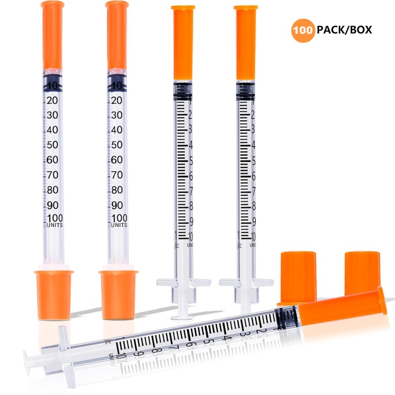 30G 31G Ultra-Thin Insulin Syringe 1ml 13mm Needle | Latex-Free & Single-Use with Orange Safety Cap