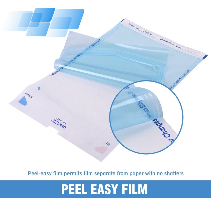 Self Sterile Tools Bag Autoclave Sterilizer Pouch for Dentist Tools for Cleaning Tools, 200 Pouches Per Pack