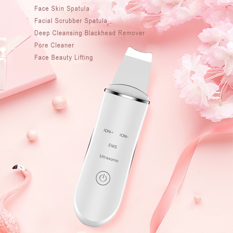 Face Skin Spatula Deep Cleansing Facial Peeling Electric Ultrasonic Spatula Machine Facial Skin Scrubber