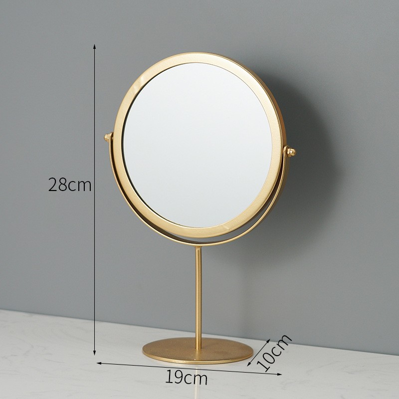 2025 Standing Iron Art Mirror High Foot Mirror Vintage Golden Makeup Golden Metal Stand Vanity Decor Mirror