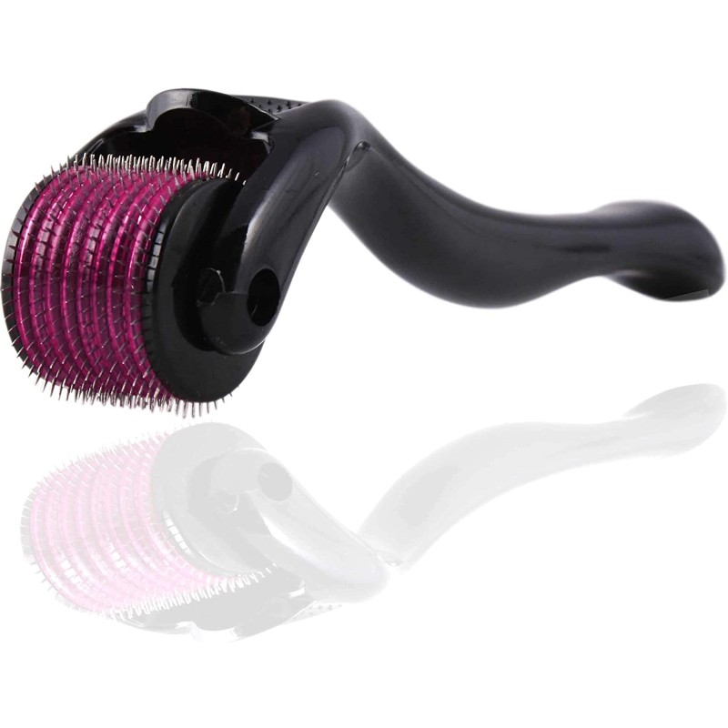 Facial Care 540 Purple Micro Needle Derma Roller Wholesale Black Handle Facial Beauty Instrument Portable Manual Roller