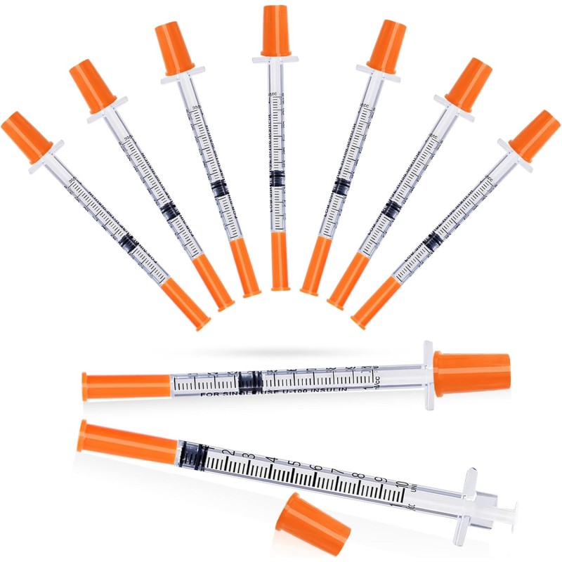 Sterile Safety Insulin Syringe 1ml 30G 31G 13mm Medical Disposable 1ML Insulin Syringe With Orange Cap Insulin Syringe