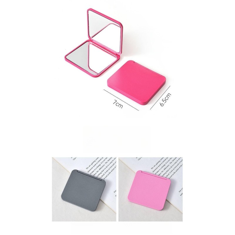 Mini Folding Compact Travel Mirror Plastic Multi-Color Pocket Makeup Mirror Magnifying Glass Foldable Digital for Beauty Gift