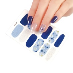 2025 Nail Sticker 12pcs Decoration Finger Nail Wrap Patch Self Adhesive Stick-on Gel Polish Nail Sticker