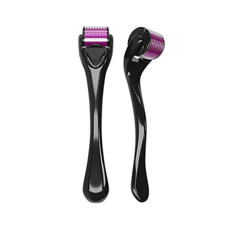 Facial Care 540 Purple Micro Needle Derma Roller Wholesale Black Handle Facial Beauty Instrument Portable Manual Roller
