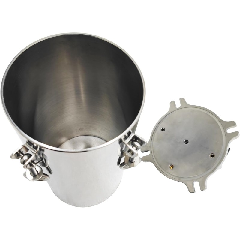 Yollex 5L Stainless Steel Bucket Handhold Glue Dot Dispenser Safety Valve Pressure Tank for Fluid Dispensing Glue Dispensing