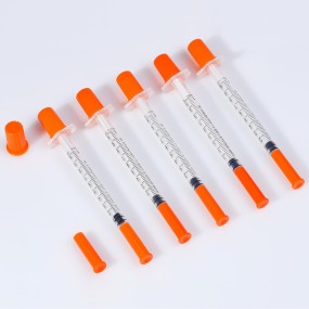 30G 31G Ultra-Thin Insulin Syringe 1ml 13mm Needle | Latex-Free & Single-Use with Orange Safety Cap