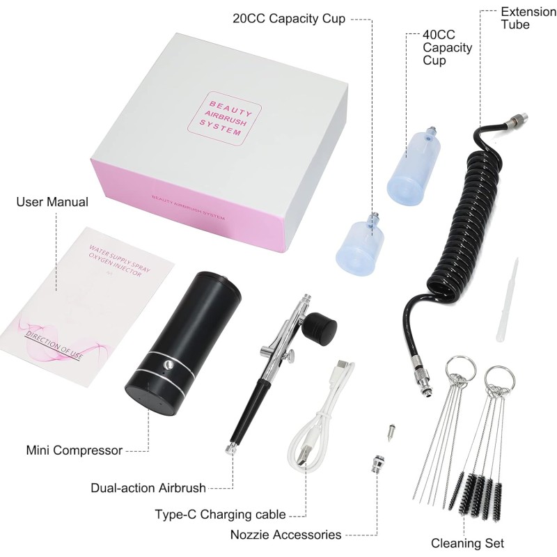 Tattoos Airbrush Kit Portable Hair Nail Paint Makeup Spray Gun Injector Facial Mist Sprayer Airbrush Kit with Compressor